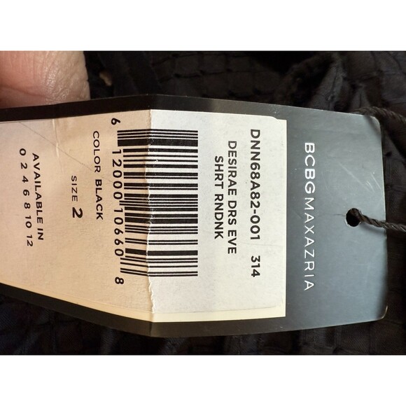 BCBGMAXAZRIA Desirae Black Eyelet Lace Ruffle Sleeve Cocktail Dress Size 2 NWT - Picture 10 of 11